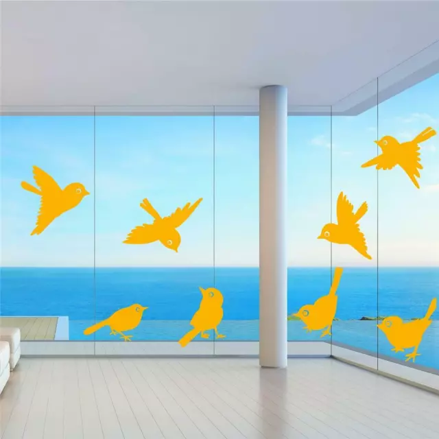 Fenêtre Autocollant Moineaux Décor de Oiseaux Avertissement Conservatoire Verre