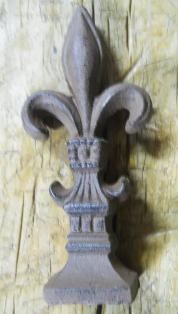 HUGE Cast Iron FLEUR DE LIS Finial Garden Statue Home Decor Rustic Ranch SAINTS