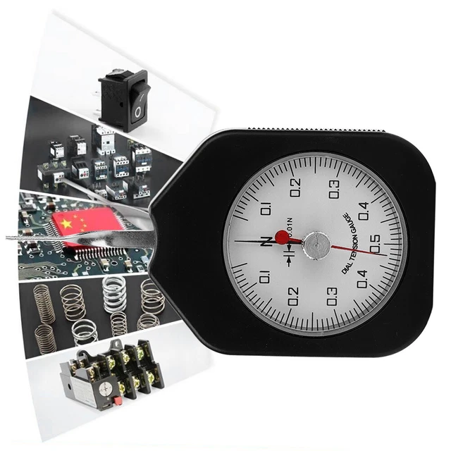 DOUBLE POINTER DIAL Type Tensiometer Tension Force Analog Meter SZN-0.5 ...