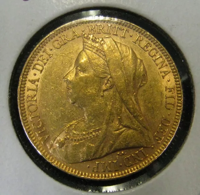 1896 Great Britain Gold Sovereign. Extra Fine. .2355 Oz Gold.