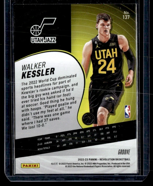 202223 PANINI REVOLUTION Groove Walker Kessler RC Utah Jazz 137 1.99
