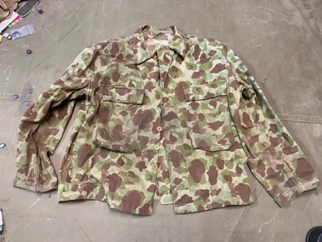 Wwii Us Army Hbt Camo Combat Field Jacket-Size Xlarge 48R