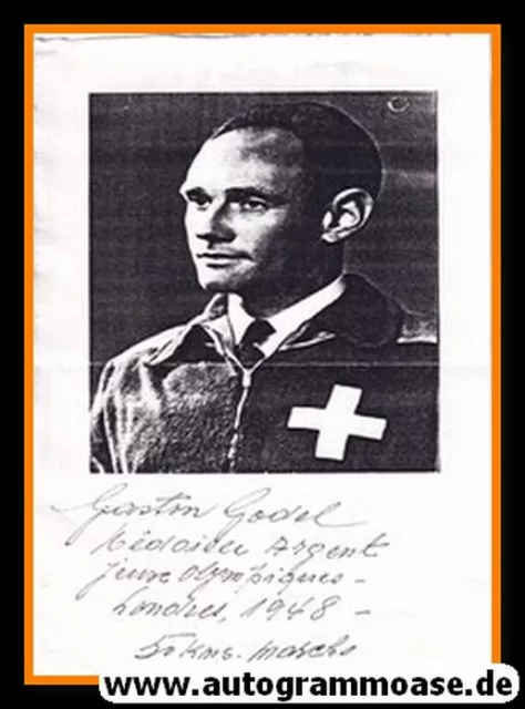 Autograph Gehen | Gaston GODEL (OS-Silber 1948 Schweiz)