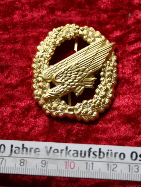 altes  Fallschirmjäger Barettabzeichen Gold Bundeswehr, ohne Flagge