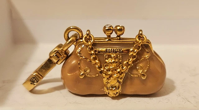 2008 Juicy Couture RARE Pink Status Bag CHARM Opens Moveable Chains Locket Purse