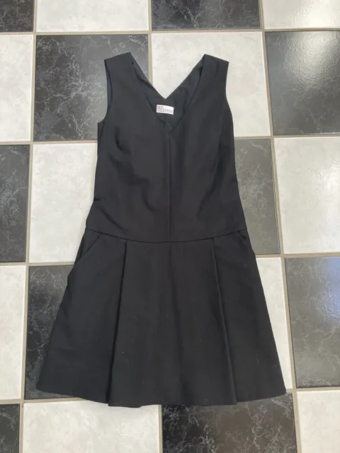 NWT 100% AUTH Red Valentino Black V Neck Bow Back Pleated Dress $595