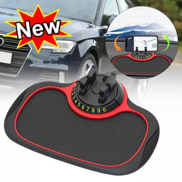Car Stand NonSlip Dashboard Mount Mat Number Parking Phone Holder Anti Skid Pad^