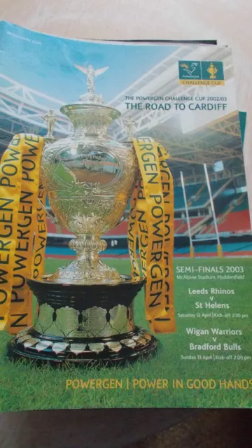 Leeds  St Helens Wigan Bradford2003 Challenge Cup SF programme @ Huddersfield