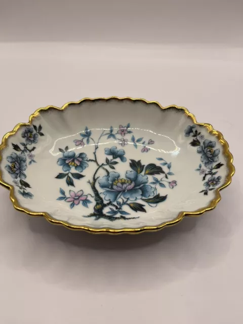 Vintage Fine China Westminster Australia 1516 Small Trinket Dish Blue Floral
