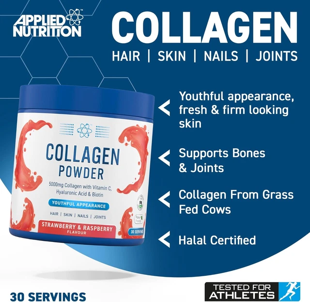 APPLIED NUTRITION COLLAGEN Powder Strawberry & Raspberry Flavour