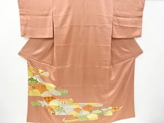 6381920: Japanese Kimono / Vintage Iro-Tomesode / Embroidery / Fence & Egasumi P