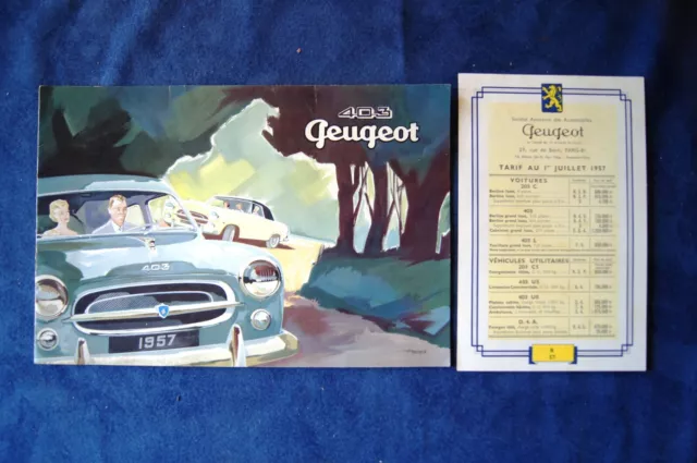 PEUGEOT 403 / Brochure + TARIF 1957 / CABRIOLET / COLUMBO 🚗