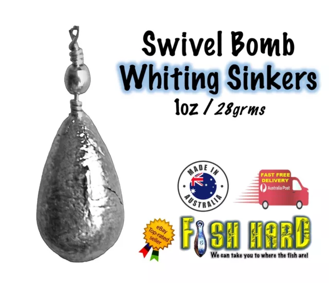 Pear Bomb Fishing Sinker, Whiting Sinker, Bulk Buy, Free Postage