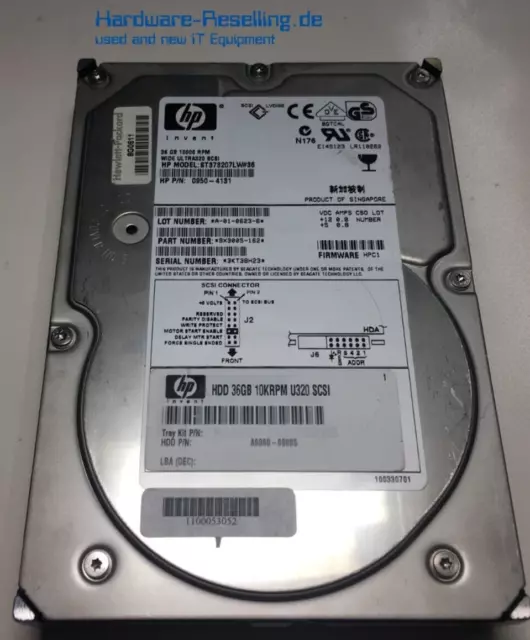 Seagate HP 36GB SCSI U320 10K ST336607LW A6060-69005 0950-4131 9X3005-162