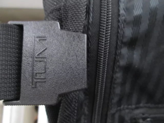 TUMI  Alpha Black Ballistic Nylon Leather  Bi-Fold Garment Bag + Crossbody Strap 8