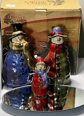 Vintage Kirkland’s Potter’s Garden Snowman Family in Excellent Used Condition