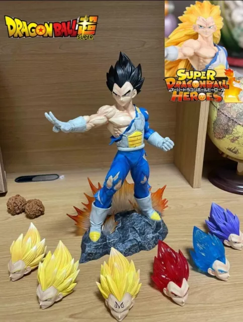 Dragon Ball figurine Vegeta Avec 8 Têtes Forme Ultra Ego Sayan Majin Blue God