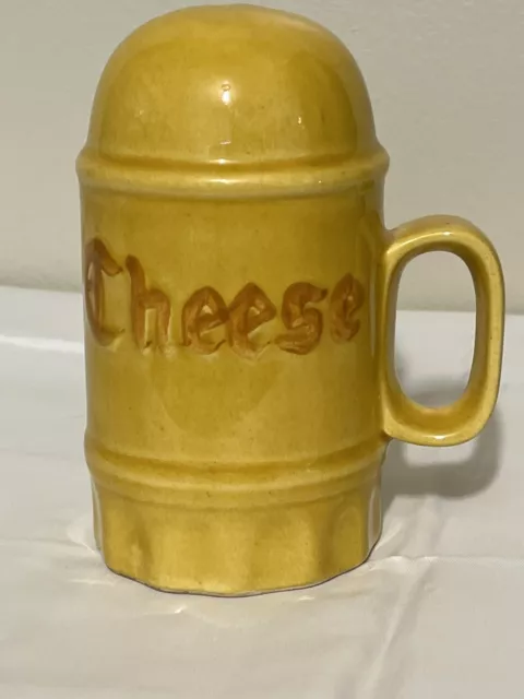 Vintage 1950s Los Angeles Potteries Yellow Pottery Grated Cheese Shaker Kitchen