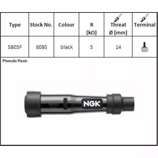 Spark Plug Kerzenstecker SB-05 F für 14 mm Kerze 0? NGK connector for candle