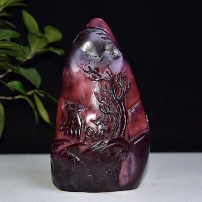 China Old Handmade carving Shoushan Stone Natural landscape texture statue Seals