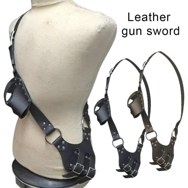 Hot Holster Belt Shoulder Strap Medieval Leather Cosplay Pirate Gun Holster Belt