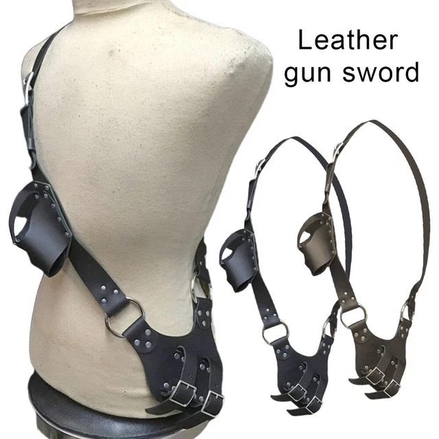 New Holster Belt Shoulder Strap Medieval Leather Cosplay Pirate Gun Holster Belt