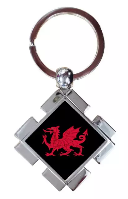 Welsh Dragon Wales Luxury Jigsaw Shaped Metal Keyring And Gift Box