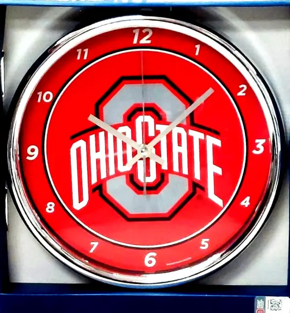 Ohio State Buckeyes Chrome Plated Wall Clock
