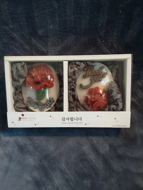 HECHO EN COREA Jabón Natural Casero por Jabón de Coraje - Jabón de Clavel Caja de Regalo