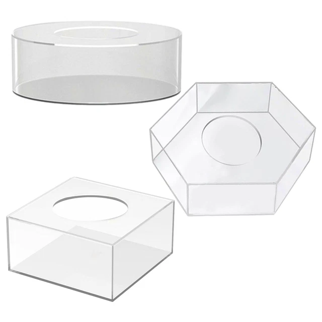 BASE FILLABLE CAKE Stand Round Clear Acrylic Dessert Display Board For ...