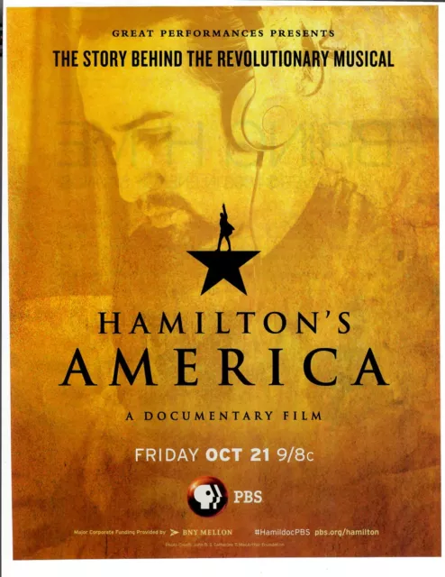 Hamilton's America Original Print Ad Documentary Film PBS Magazine Advertisement