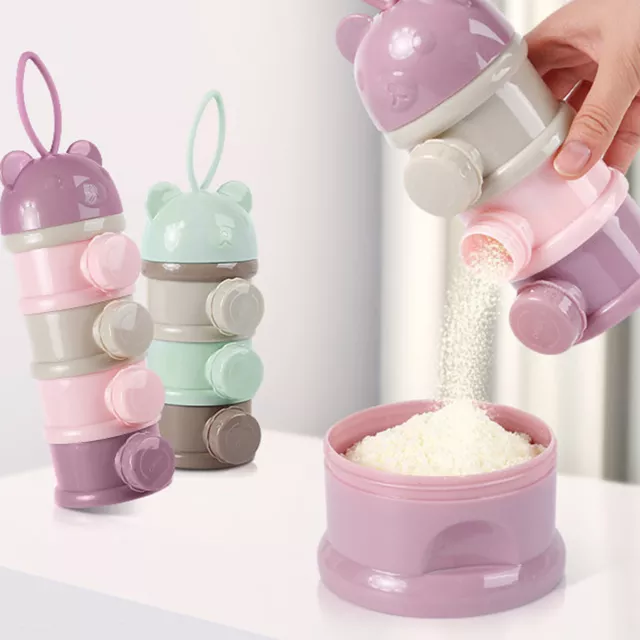 3/4 Layer Portable Baby Milk Powder Dispenser Container Storage Cereal Snack Box