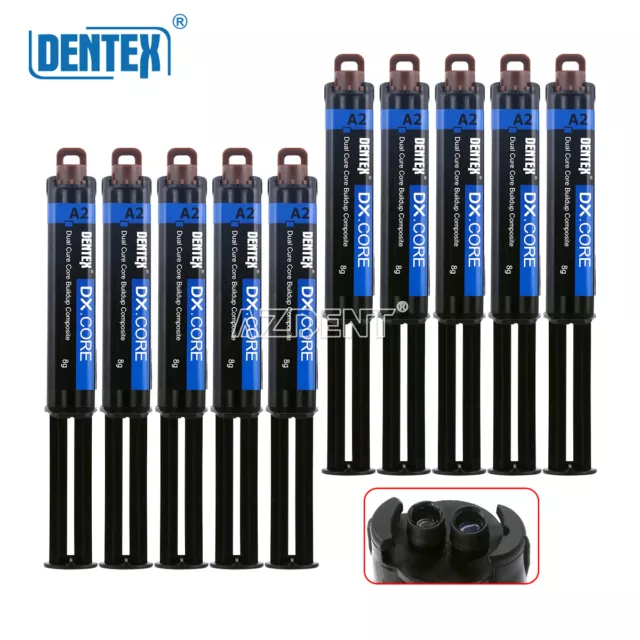 10 xDental Dual Cure Flowable Composite Resin Core Build Up Refill A2 8g Syringe