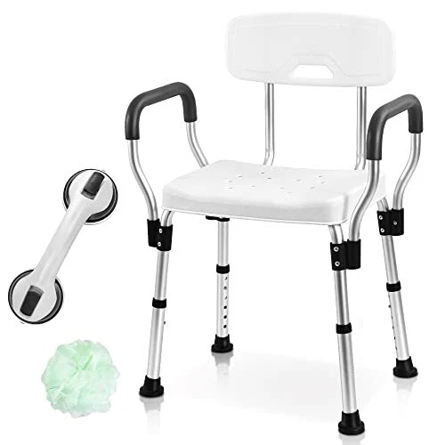 Shower Chair for Inside Shower, Heavy Duty Shower Seat with Back, Shower