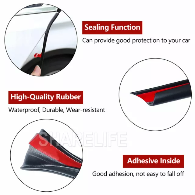 Car Door Edge Protector Anti-Scratch Protection Strip Trim Seal Rubber Strip DIY 3