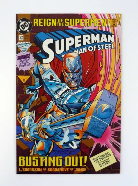 Superman The Man Of Steel #22 DC Comics Reign of Supermen Busting Out! NM+ 1993