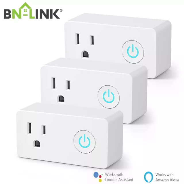 BN-LINK 3 Pack WiFi Heavy Duty Smart Plug Outlet With Timer Function 2.4Ghz ETL