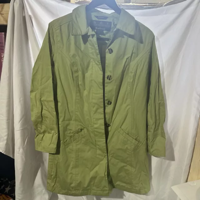 Barbour Womens Jacket Size US 6  Green Waterproof Breathable Rain Wear