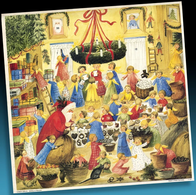 OLD ADVENT CALENDAR Corsch West Germany Angel Bakery 70S Rare Without