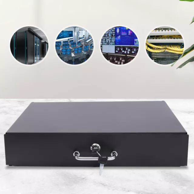 2U Network Server Cabinet Case Black 19" Rack Mount Drawer with Key Lockable 2U Network Server Cabinet Case Black 19" Rack Mount Drawer with Key Lockable