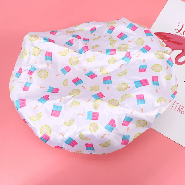 2 Piezas Helado con Gorro de Ducha Naranja Mujer Gorro de Baño Impermeable