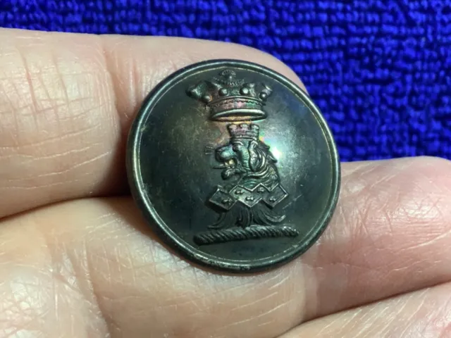 BARON De RAMSEY (FELLOWES) MURAL CROWN 25.5mm LIVERY MOURNING BUTTON FIRMIN 1887
