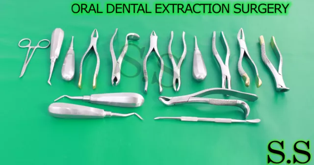 35 pièces INSTRUMENTS FORCEPS EXTRACTION DENTAIRE ORALE EXTRACTION ASCENSEURS