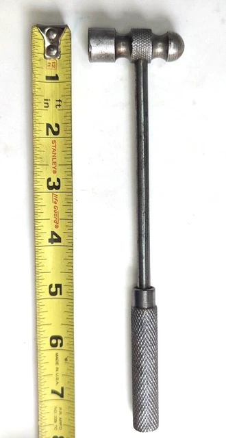 a) Vintage Small Metal Jewelers Machinist Ball Peen Hammer overall weight 4 oz