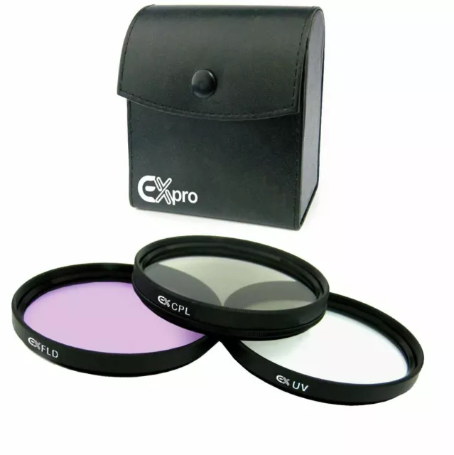Kit de filtro de lentes de vidrio multicapa profesional Ex-Pro® 55 mm, polarización UV, CPL