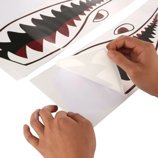 2PCS Waterproof Vinyl Decal Shark Teeth for Kayak Boat Car Truck Sticker