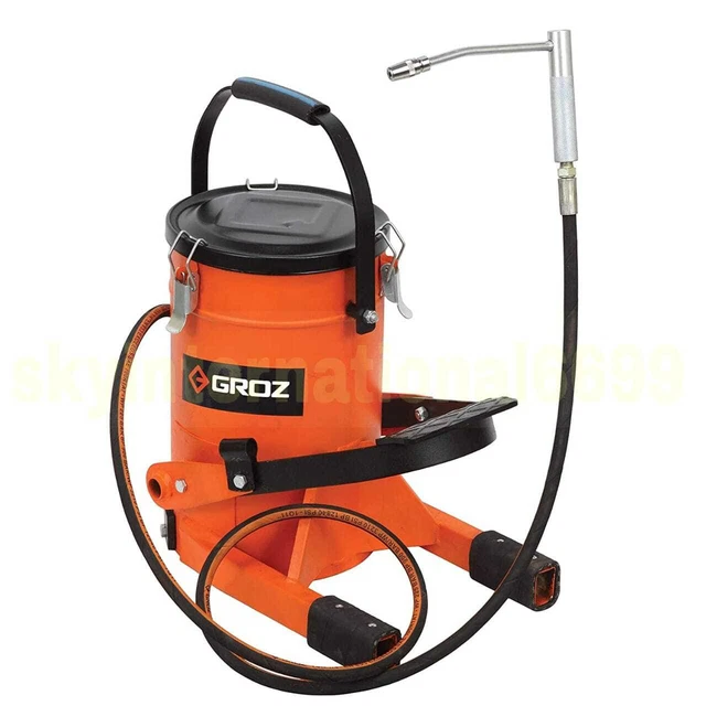 GROZ Foot Operated Grease Pump10 kg Bucket Capacity Pressure upto 8,700PSI 10A