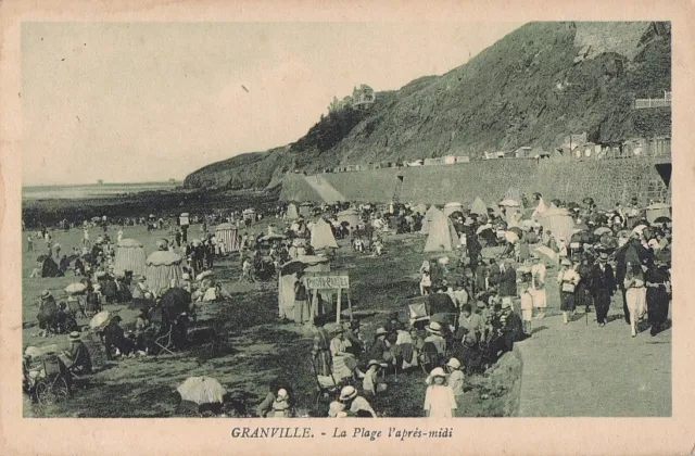 CPA 50 NORMANDIE Env. Donville St-Pair/Mer GRANVILLE La Plage l'après-midi