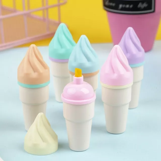 Cute Ice Cream Cone Markers & Highlighters Set, Multicolored Pens Durable Z6A1