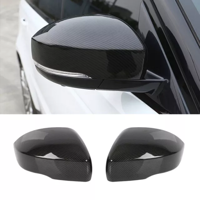 Carbon Fiber Rear Mirror Cover Caps Fit For Land Rover Range Rover Sport 2014-17